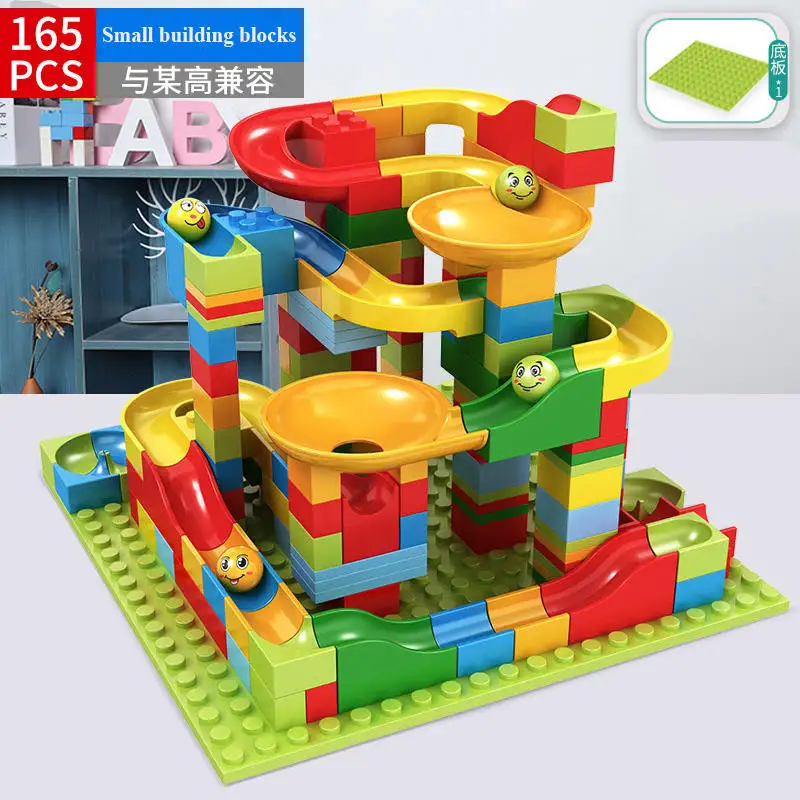 Goedkoop 52 330PCS Nieuwe Marmeren Ras Run Doolhof Bal Jungle Adventure Track Bouwsteen Kleine Size Bricks Compatibel LG blok kid geschenken