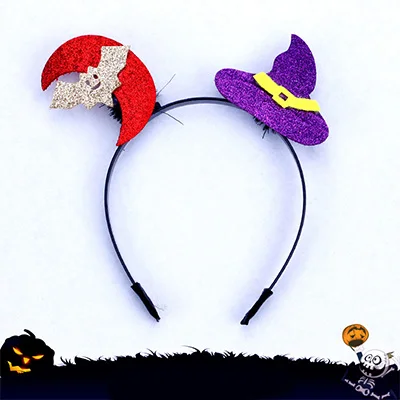 Хэллоуин повязка на голову украшения Показать Тыква Человек-паук Призрак с пряжками для детей и взрослых, Санта Оголовье Светящиеся женские аксессуары для волос - Цвет: A