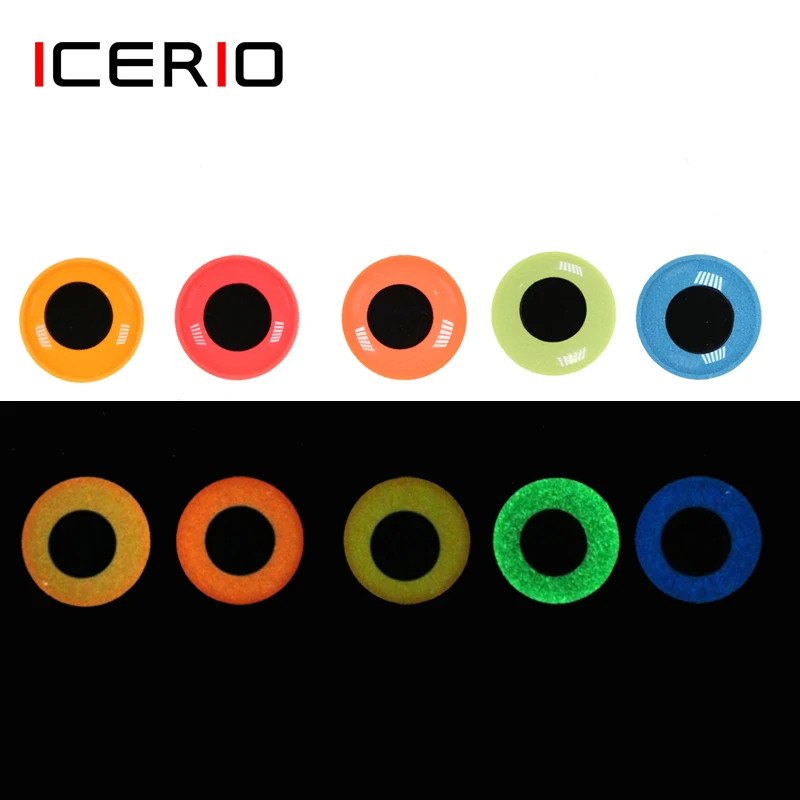 ICERIO 50 шт. светящиеся 3D эпоксидные рыбьи глаза для вязания мушек приманки джиг
