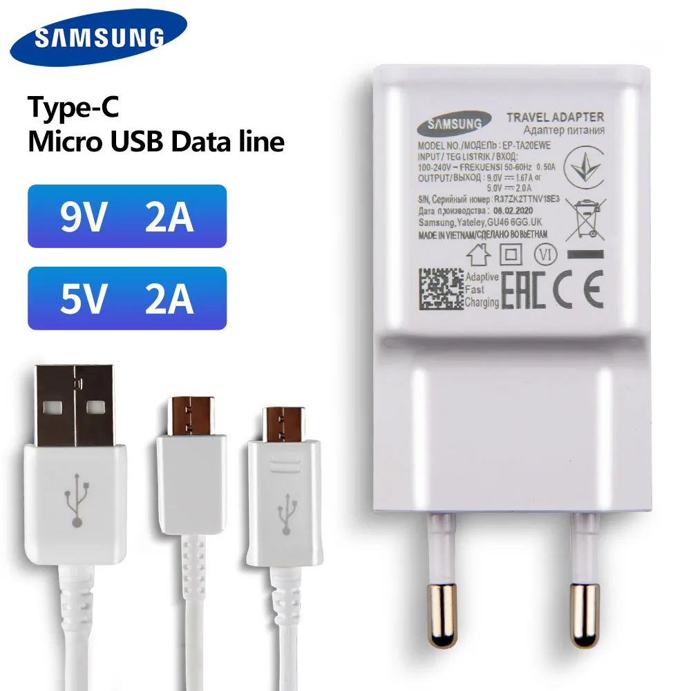 Оригинальное быстрое зарядное устройство для Samsung Galaxy Note10 S10 Plus S8 S5 S6 S7Edge S4 S3 I9300 A9100