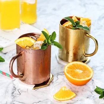 

400ML 304 Stainless Steel Mugs Double Titanium Mugs Plating Gold Rose Sliver Coffee Cup Breakfast Milk Mug Bar Drinkware