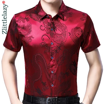 

2020 new short sleeve men social shirt summer streetwear casual silver shirts dress mens slim regular fit clothes fashions 4549