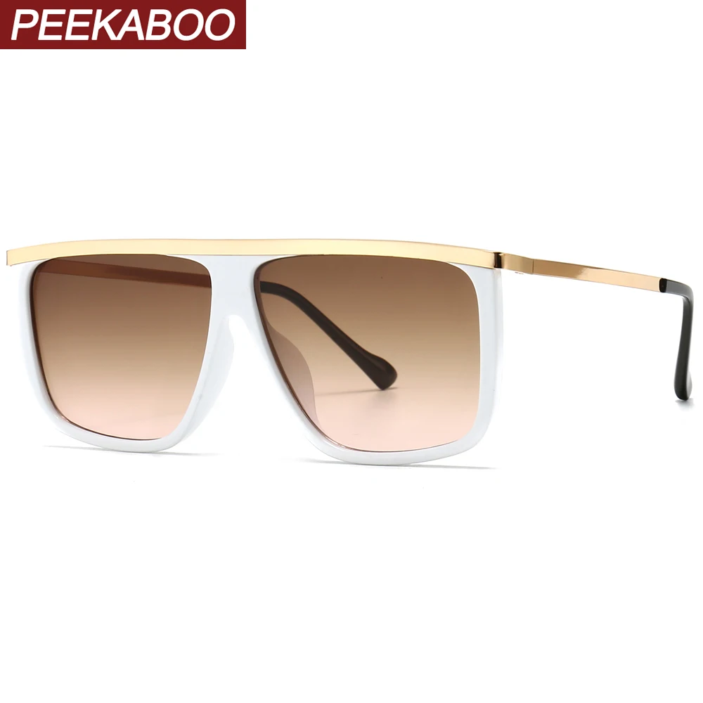 Женские солнцезащитные очки peekabo квадратные полуметаллические золотые uv400 белые