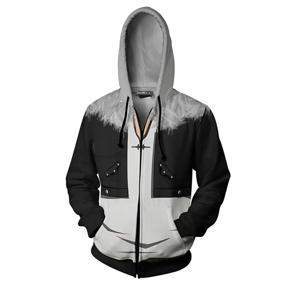 

Final Fantasy Hoodies Sweatshirt Cosplay Squall Leonhart Zipper Up Pullover Jacket 3D Print Thin Sweatshirts Coat