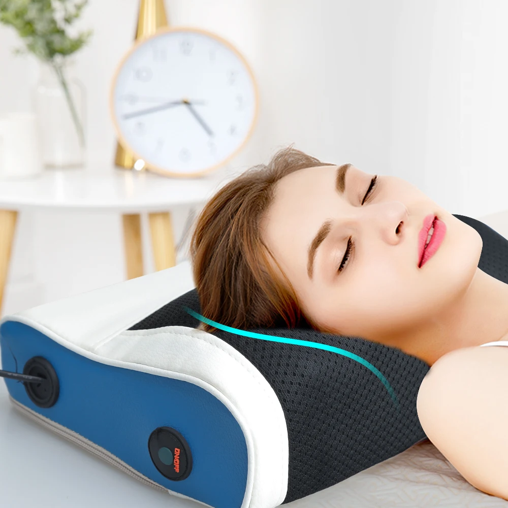 Electric Heating Massage Pillow Hands Free Shoulder Back Kneading