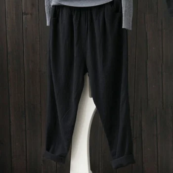 

Summer Pants Button Long Harem Pants Fashinable Super Soft Solid Color