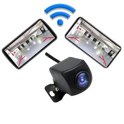 Coche cámara de copia de seguridad WiFi coche inalámbrico invertir espejo para Android sistema fuerte señal WiFi Gran lente de ángulo ancho de 50 Hz