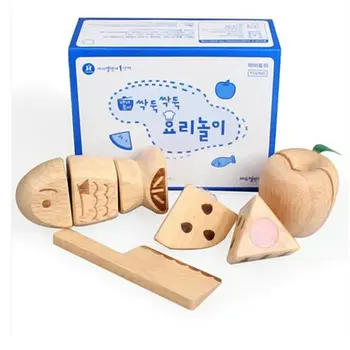 

Children's educational wood Fish watermelon apple Pretend Play toy, Kids wooden Kitchen Toys Set learning education baby toys