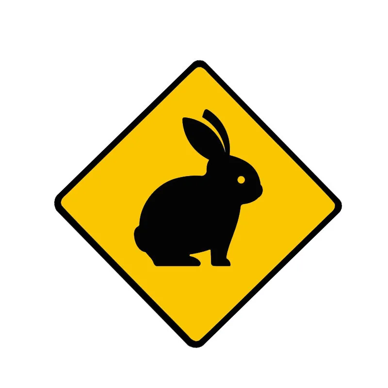 

Car Sticker Cute Rabbit Animal Warning waterproof PVC Decal,10cm*10cm