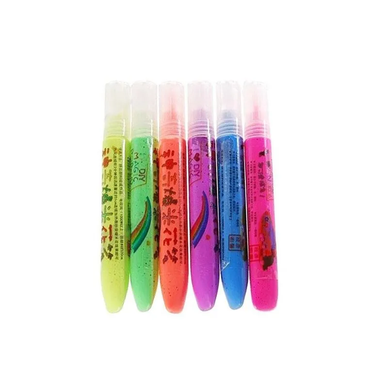 Popcorn Pen Watercolor Pen 3d Printing Bubble Diy Drawing Stroke Gift Expansion Marker Effect Children 6pcs/set A H0S2