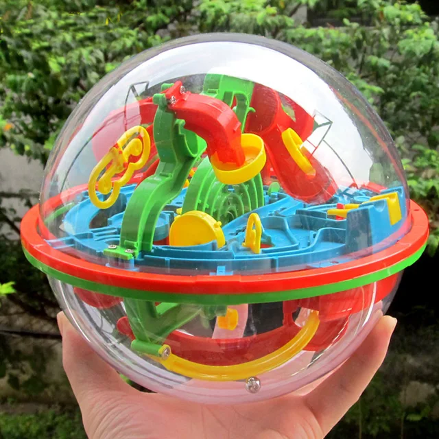 100 Step 3D Magic Maze Intellect Ball Labyrinth Sphere Globe Toys For Kids Educational Brain Tester Balance Training Toy Gifts 1