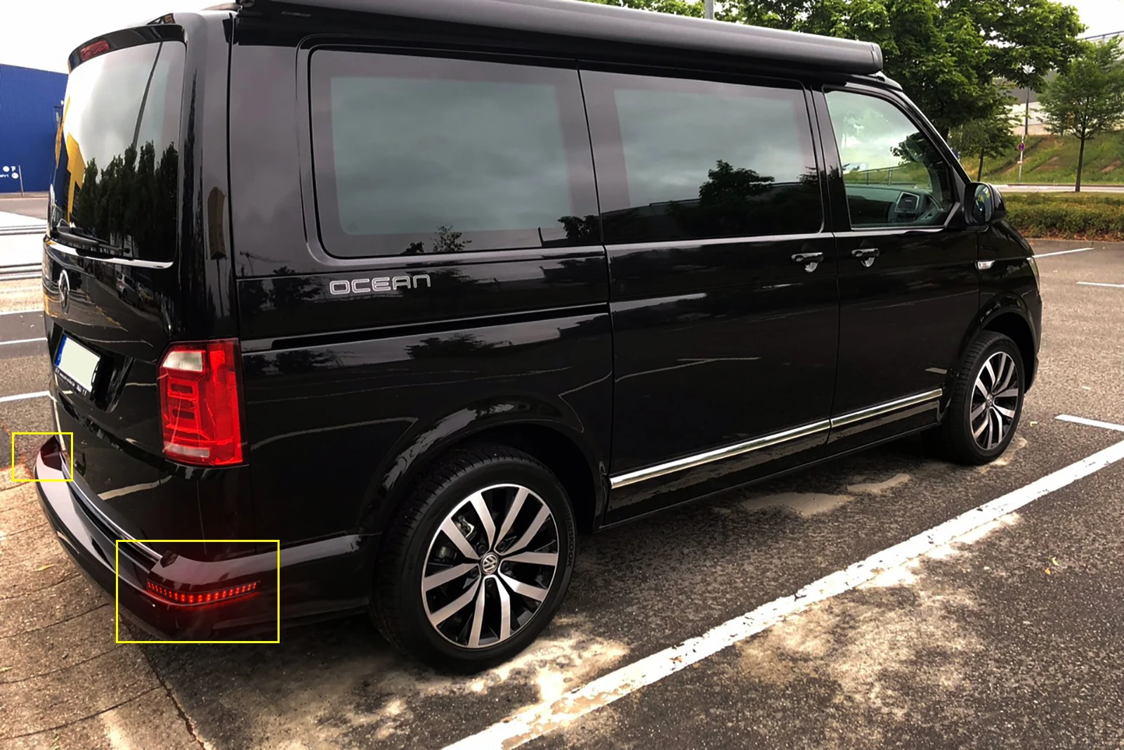 Для VW Transporter T6-up красный светодиодный задний бампер отражатель задний тормозной светильник