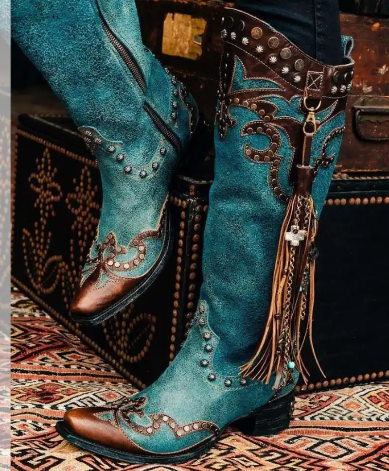teal riding boots