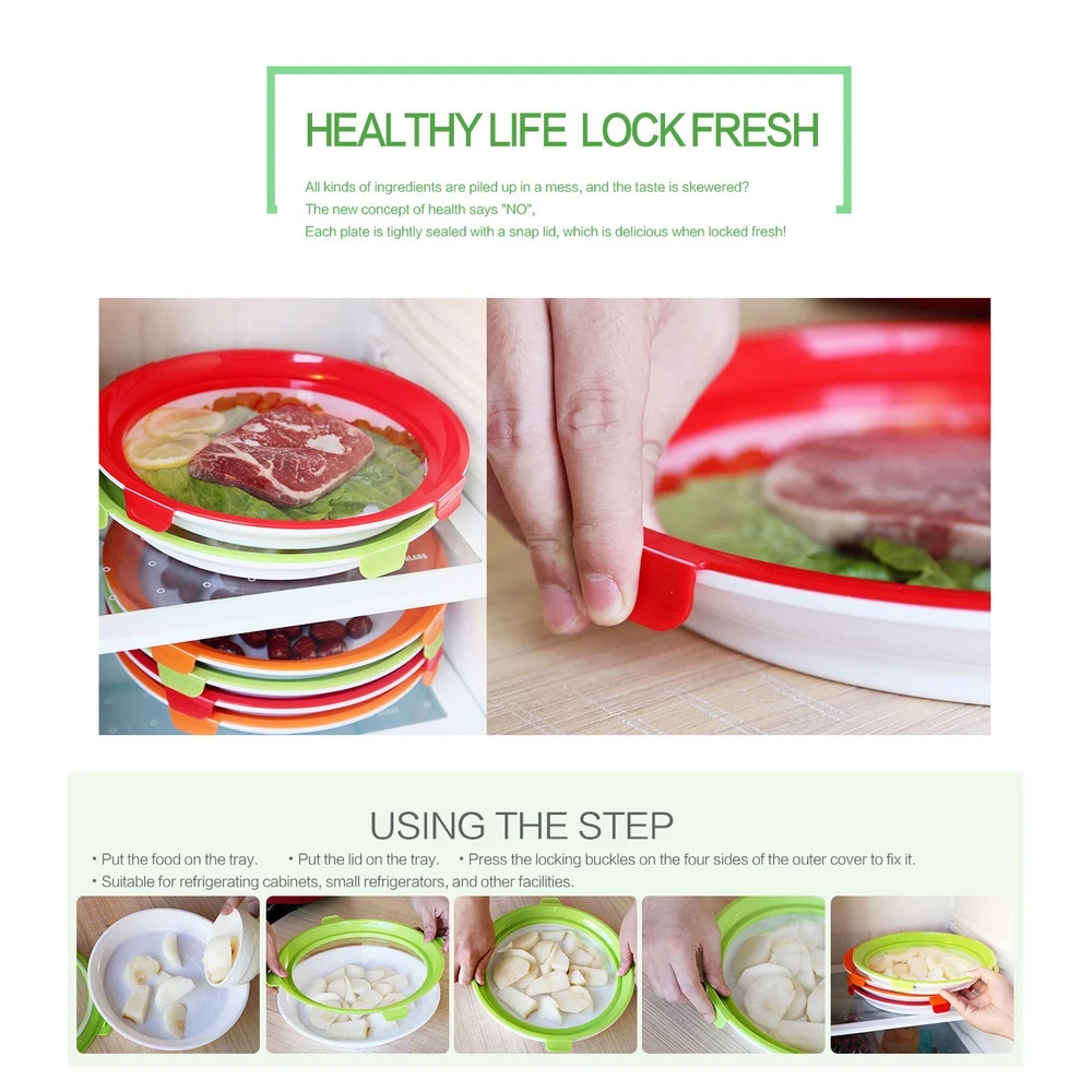 2 контейнера для хранения пищевых продуктов вакуумный замок контейнер дома кухни