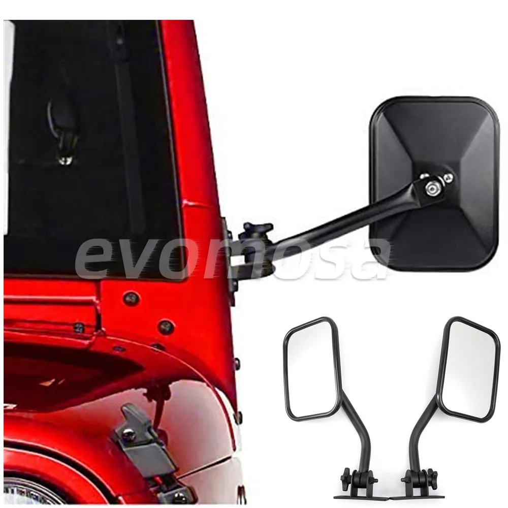 Door off Mirror for Jeep Wrangler TJ 1997~2006 2007~2017 Curved Mirror Wide view Side View Mirror Left and Right a Pair of Rectangular Mirrors 