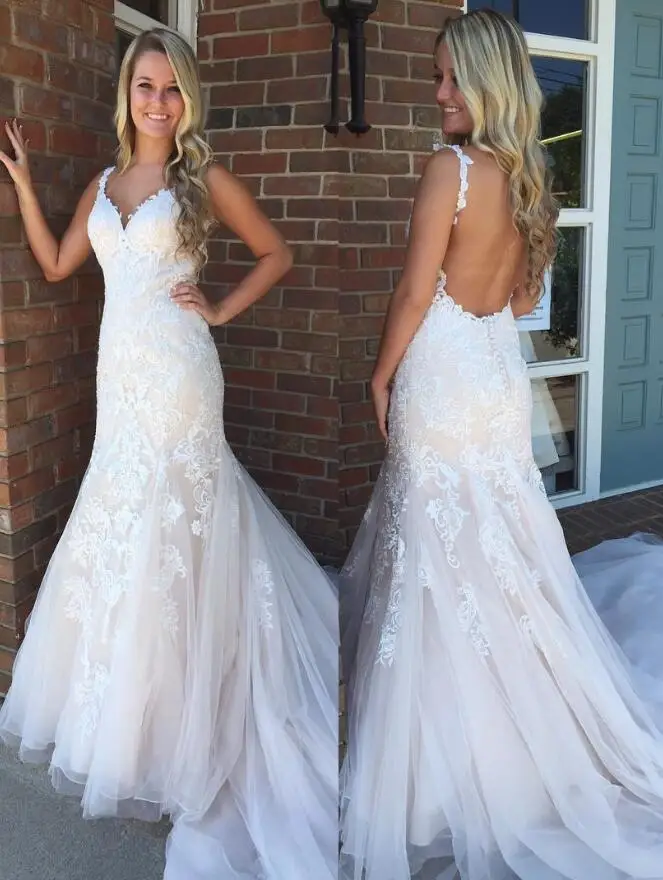 Lace wedding dress, mermaid bridal gowns on sale