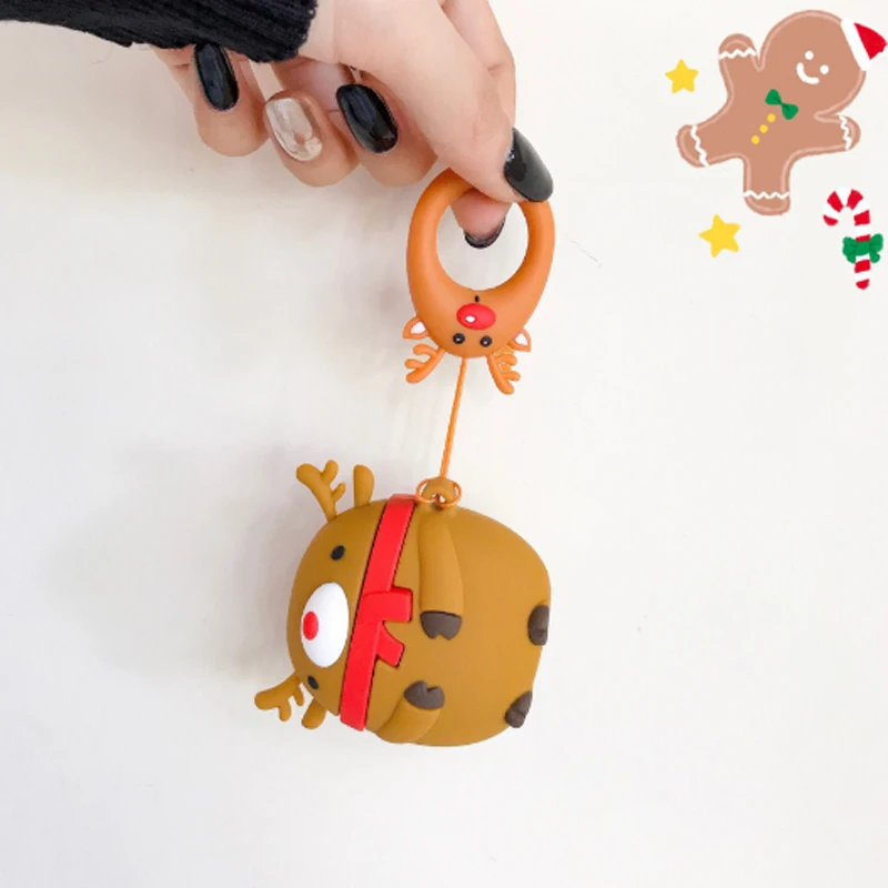 Christmas deer Защитный чехол Airpod с крючками для airpod 1 airpod 2, рождественский подарок - Цвет: Christmas deer