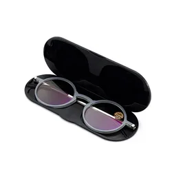 Ultrathin Portable Anti - Blue Light Round Reading Glasses with Case - +350 (Grew)