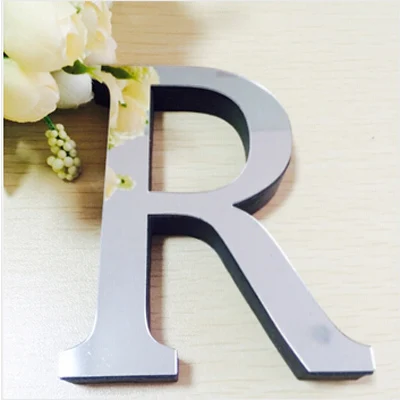 R Новые акриловые зеркальные 3D DIY наклейки на стену английские буквы украшение для дома творческая личность особенная - Цвет: R