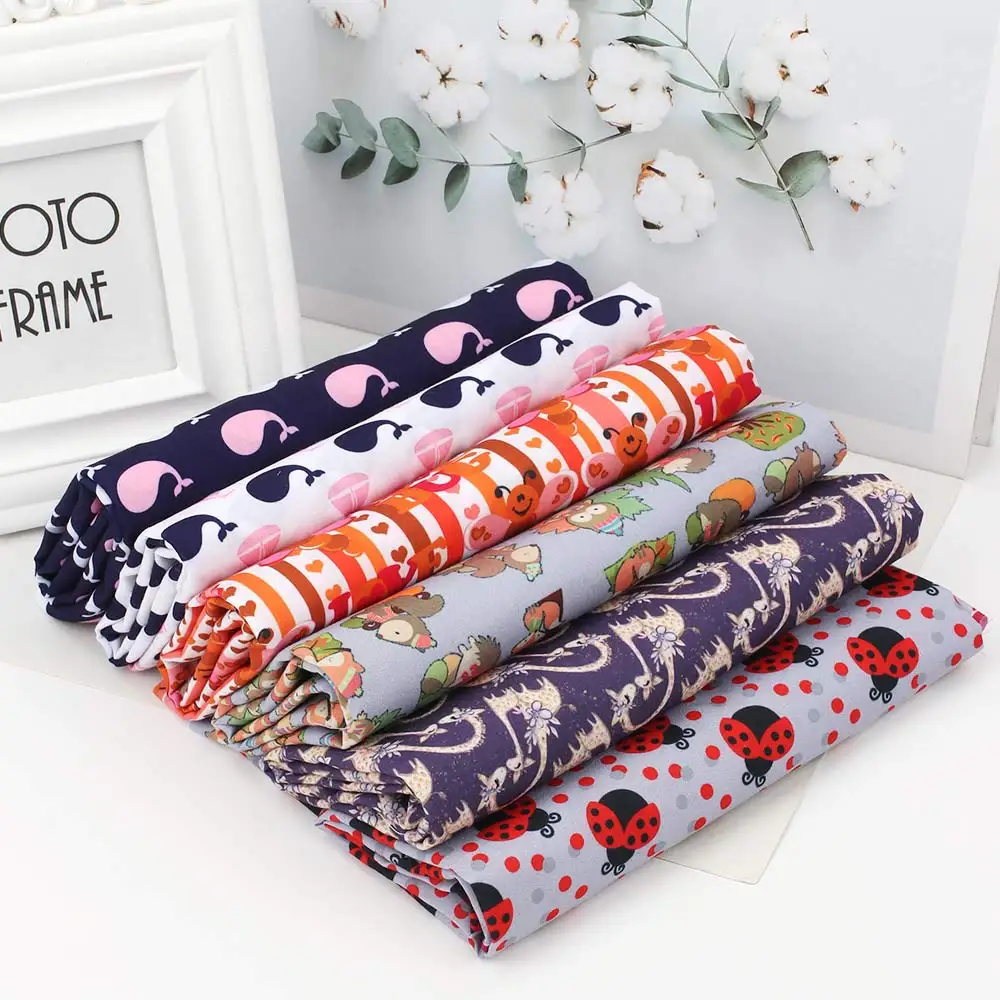 Полиэстер Хлопок ткань для платья дизайнерская Ткань шитья принт с животными