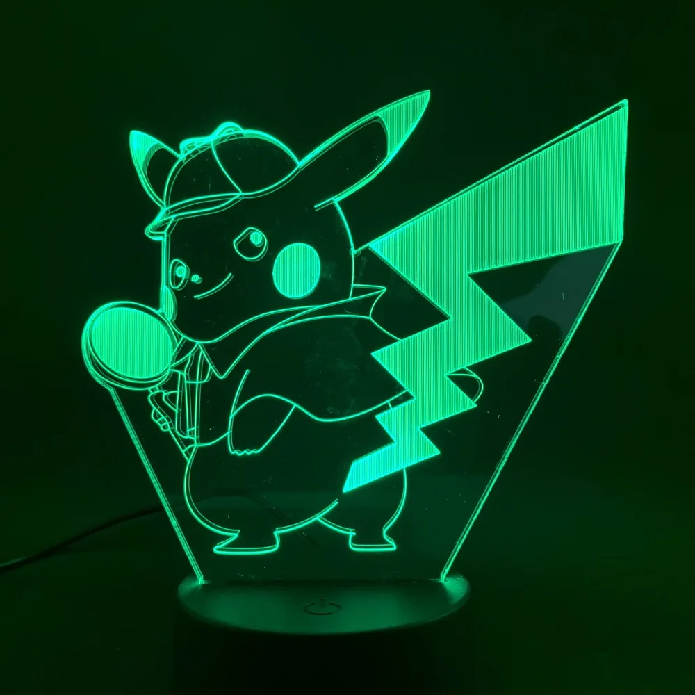 Детский ночной Светильник игры «Pokemon Go» с Пикачу Рисунок лампа 3d для ребенка Спальня украшения дома атмосфера Usb Батарея светодиодный ночной Светильник
