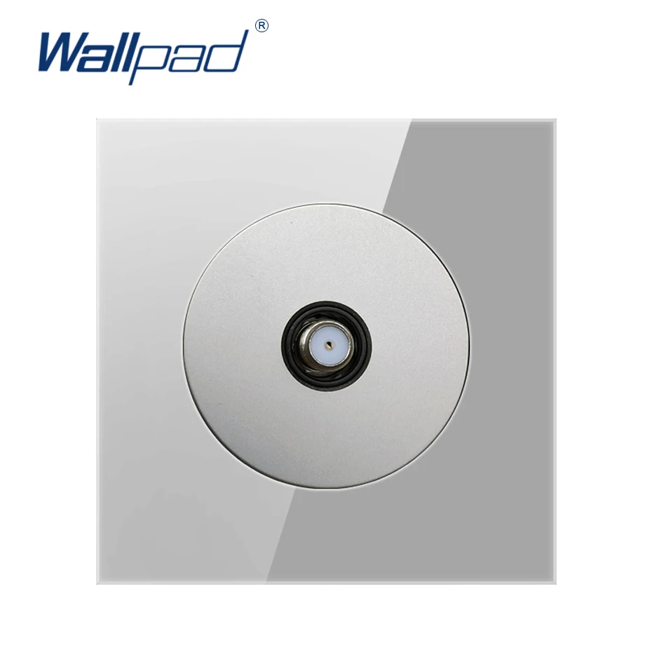 

Wallpad Satellite SAT Socket Grey Tempered Crystal Glass Panel Wall Weak Power Outlet