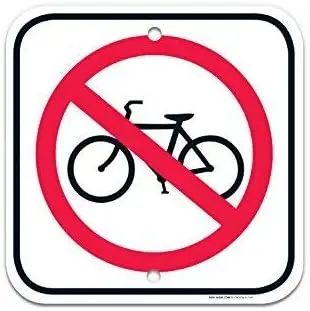 No Bikes Sign Bike Symbol Safety Signs Tin Decor 8x12 by SiYooca | Дом и сад