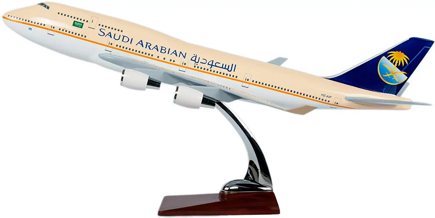 Династия Тан(TM) 47 см Боинг B747-400 Saudi Arabian Airlines Harz Flugzeugmodell Flugzeug Spielzeug Flugzeugmodell