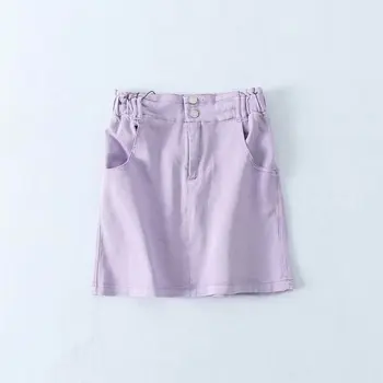

toppies violet denim skirts womens mini skirts high waist two buttons summer streetwear faldas 2020