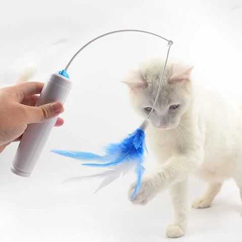 

Electric Cat Feather Toy Cat Scratch Board Kitten Turntable Toy Interactive Cat Toy