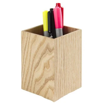 

Hot New Walnut Veneer MDF Wood Pen Holder Makeup Brushes Tools Cup Holder Case Office Desktop Storage Case 10*7*7cm