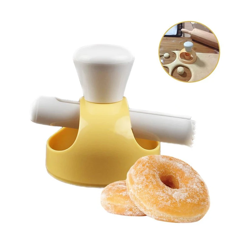 Stampo Per Ciambelle Fai-da-te Con Pinza – In Plastica Alimentare, Giallo, 8 Cm, Per Pasticceria E Biscotti