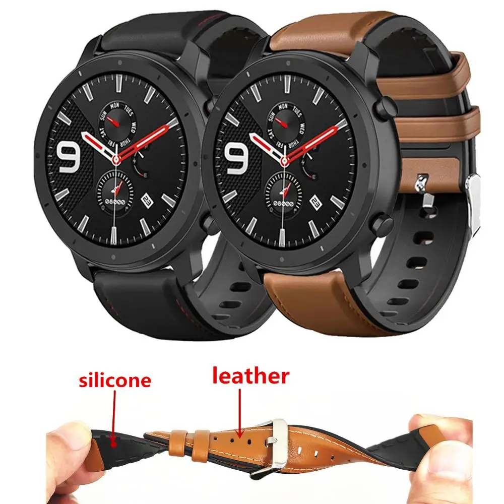 Силиконовый кожаный ремешок для часов Huawei Watch GT умные часы аксессуары браслет 22