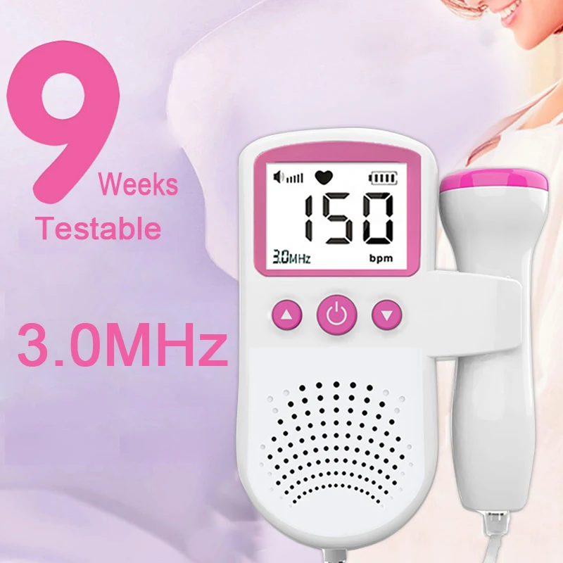 Fetal Doppler Ultrasound Sound Baby Heartbeat Monitor Detector LED Digital Prenatal Pocket 3.0hz No RadiationКрасота и здоровье