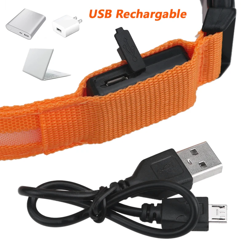 Ошейник для собаки мигающий USB Перезаряжаемый светодиодный светильник