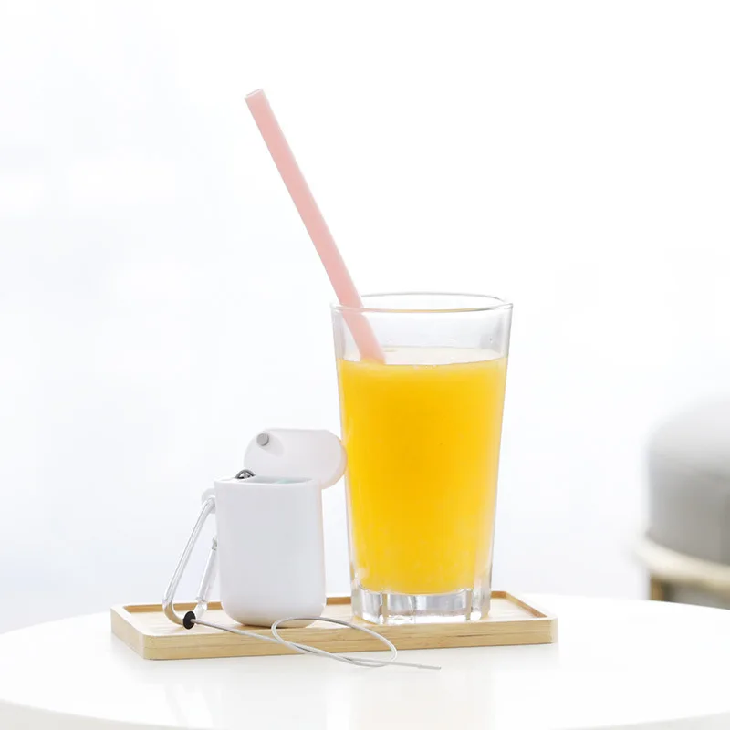 

New Style SILICONE Straw Folding Straw Environmentally Friendly Cross FDA Silicone Straw Large Diameter Silicone Straw