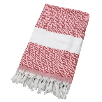 

100X180cm Turkish Hammam Towel Beach Travel Bath Cotton Large Blankets Tassels Towels