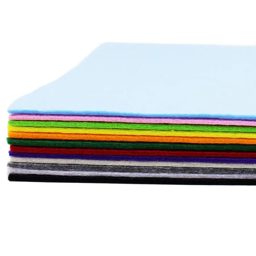 CMCYILING 12 Pcs/lot 30x30cm Hard Felt Fabric 3 mm Thickness Patchwork Polyester Cloth For DIY Crafts Toys