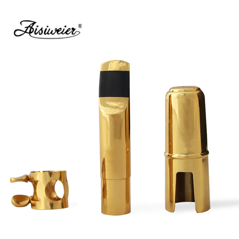Bocal de Metal em Laca Peças de Boca Saxofone Profissional Aisiweier Tenor Soprano Alto Dourada 56789 - Image 6