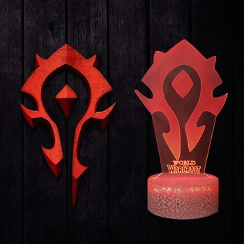 

The Horde Symbol Logo Desk Lamp World of Warcraft Fashion LED Night Light Rise of the Horde Home Table Lamp Bedroom Bedside Lamp