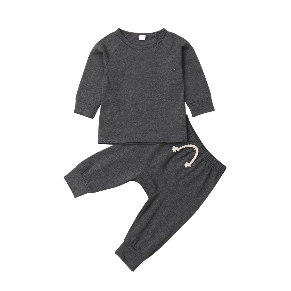 6 цветов; Мягкие хлопковые пижамы для маленьких мальчиков и девочек; комплект одежды для сна; одежда для сна; Одежда для новорожденных; детская одежда - Цвет: Темно-серый