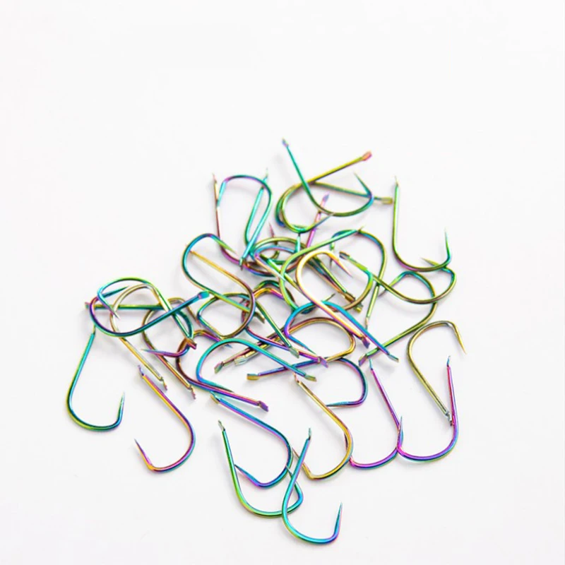 DYGYGYFZ 50pcs/set Without Barbs Colorful Hook Golden Stingless Hook High Carbon Steel Fish Hook Fishhook Fishing Accessories DYGYGYFZ 50pcs/set Without Barbs Colorful Hook Golden Stingless Hook High Carbon Steel Fish Hook Fishhook Fishing Accessories