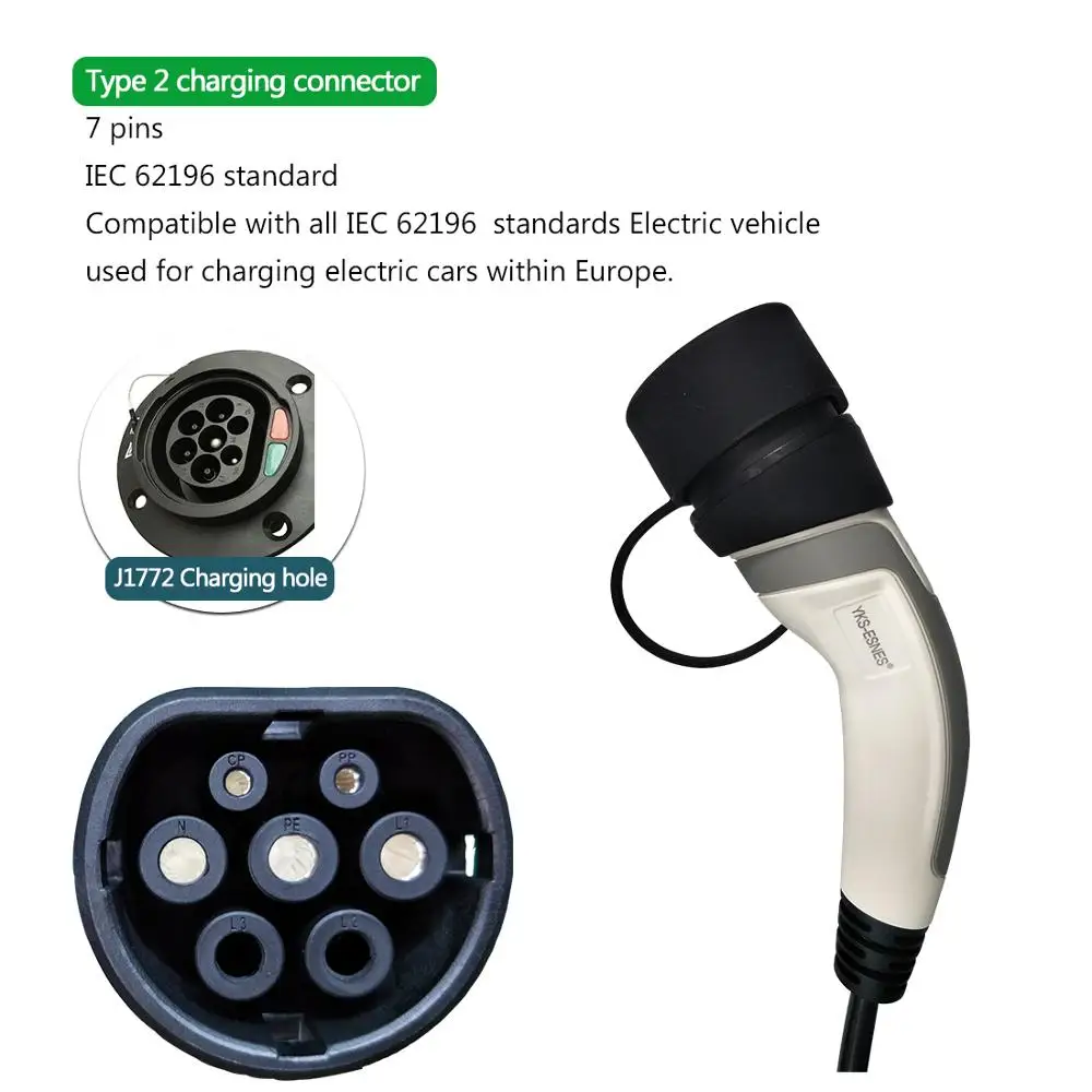 YKS ESNES портативное зарядное устройство EV IEC62196 16A UK 3 разъема 5 м Type2|ЗУ и