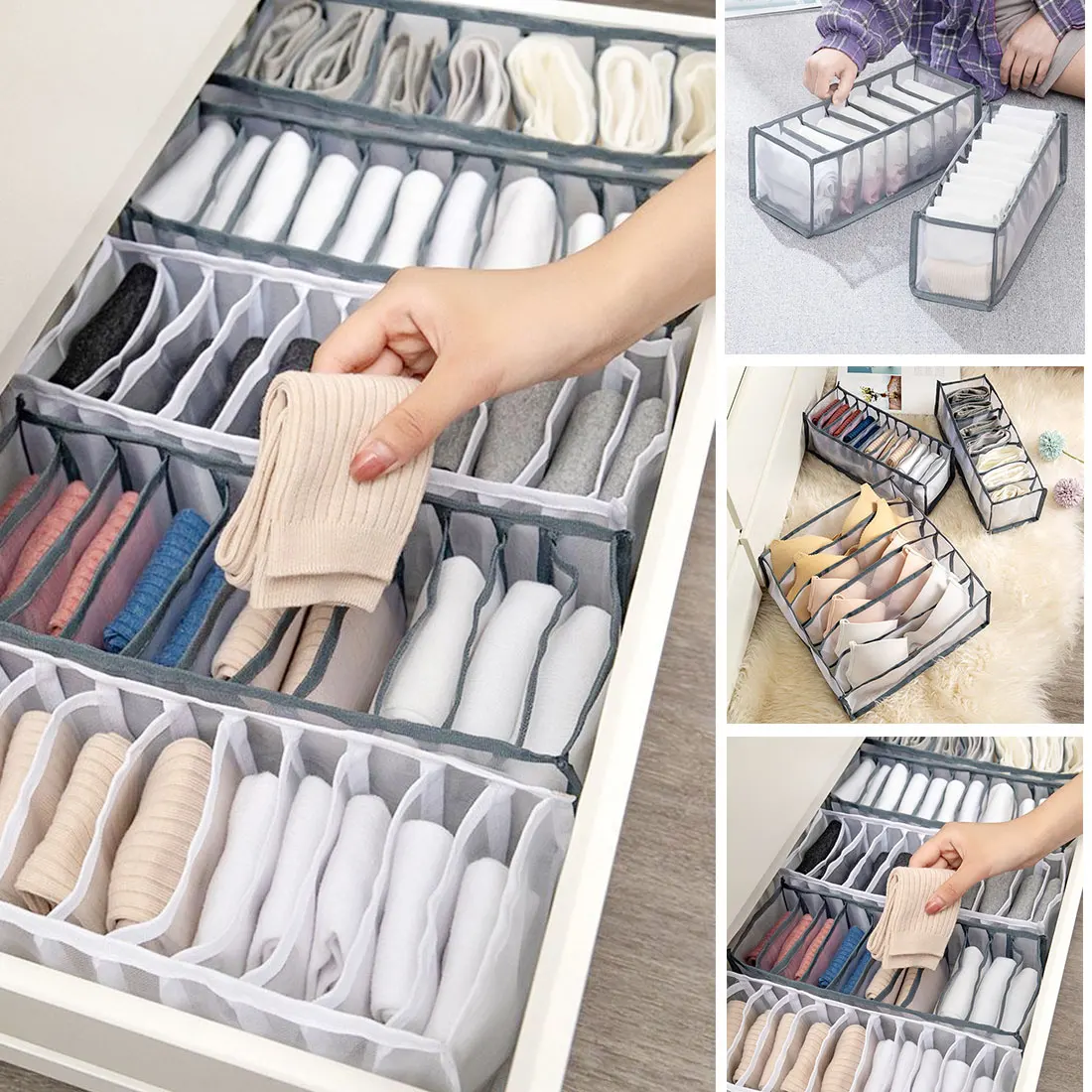 y organización Organizadores de cajones Organizadores de Armario Caja de Almacenamiento Plegable para Ropa Interior Blanco, 11 Celdas Organizadores de Cajones de Interior Separador de Cajones Sujetadores Calcetines Bragas vemax.es