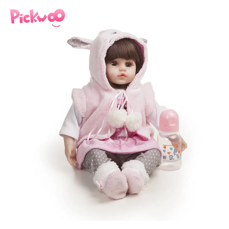 

Pickwoo 18 inch 48cm bebes reborn doll Baby girl Dolls soft Silicone Boneca Reborn Brinquedos Bonecas children's day gifts toys