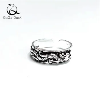

New Creative Retro Jewelry Animal 925 Sterling Silver Domineering Dragon Transport Exquisite Popular Opening Rings R537