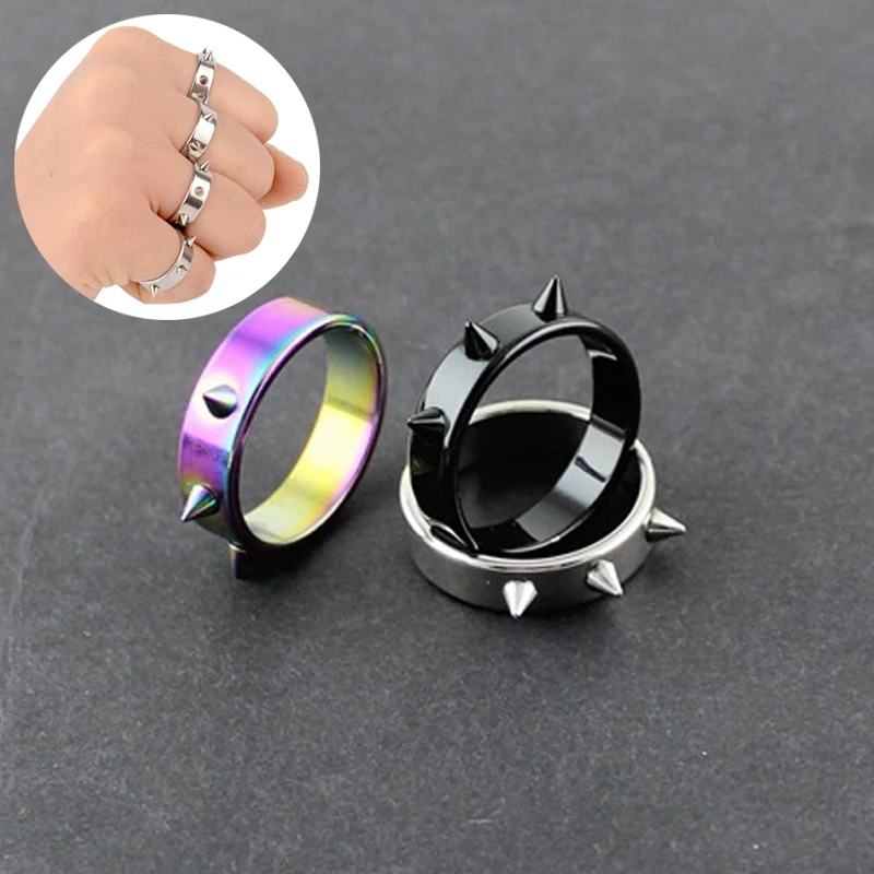 Stainless Steel Fashion Jewelry Anti-wolf Self-defense Ring For