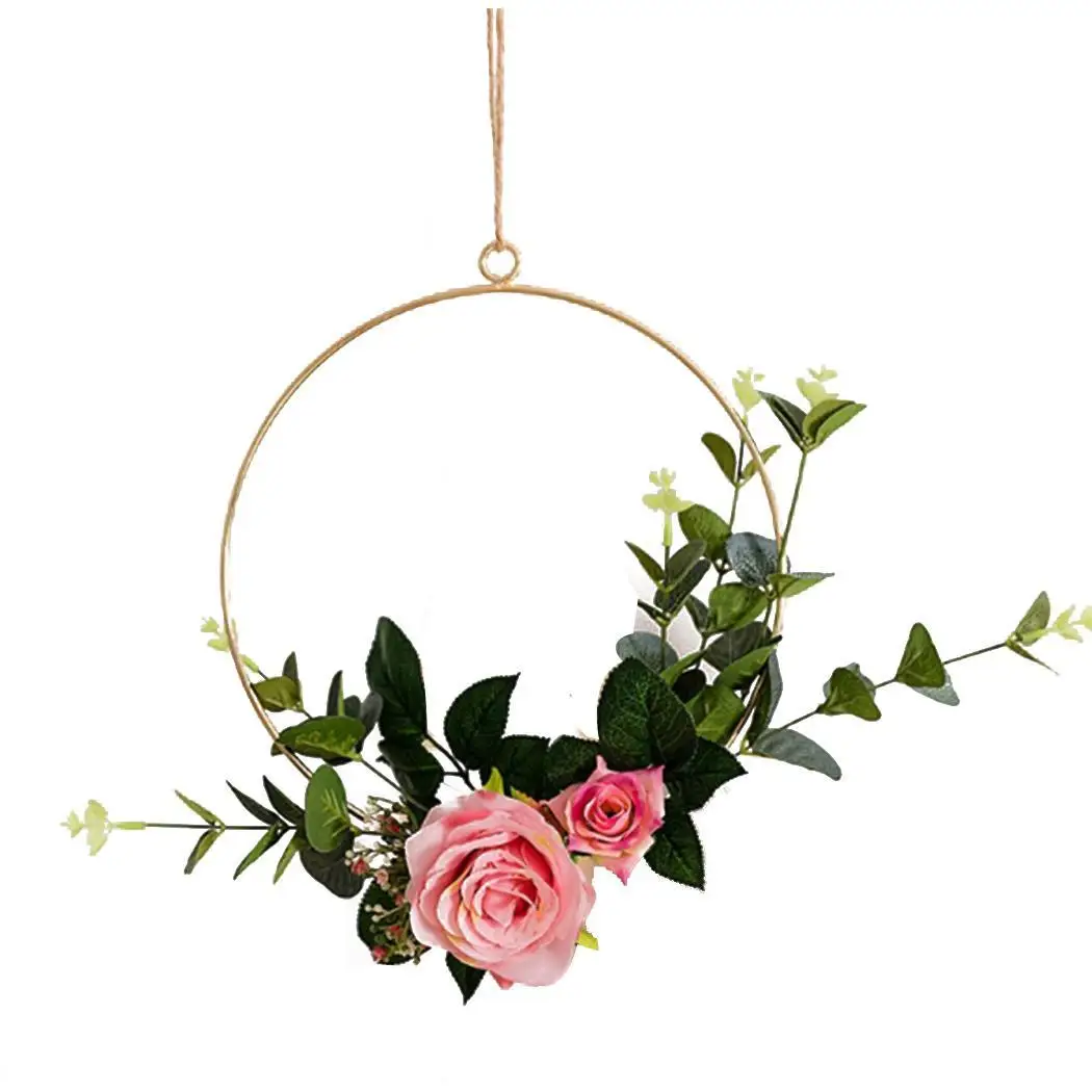 18 style decoration Creative Wall Hanging Decoration Hemp Rope Simulated Flower 1 x Metal Decorations with Fake Home Decoration
