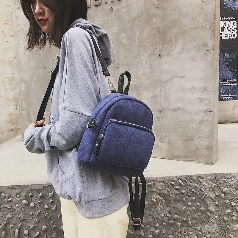 

Autumn And Winter New Style WOMEN'S Bag Fashion Small Backpack Simple Nubuck Leather Backpack
