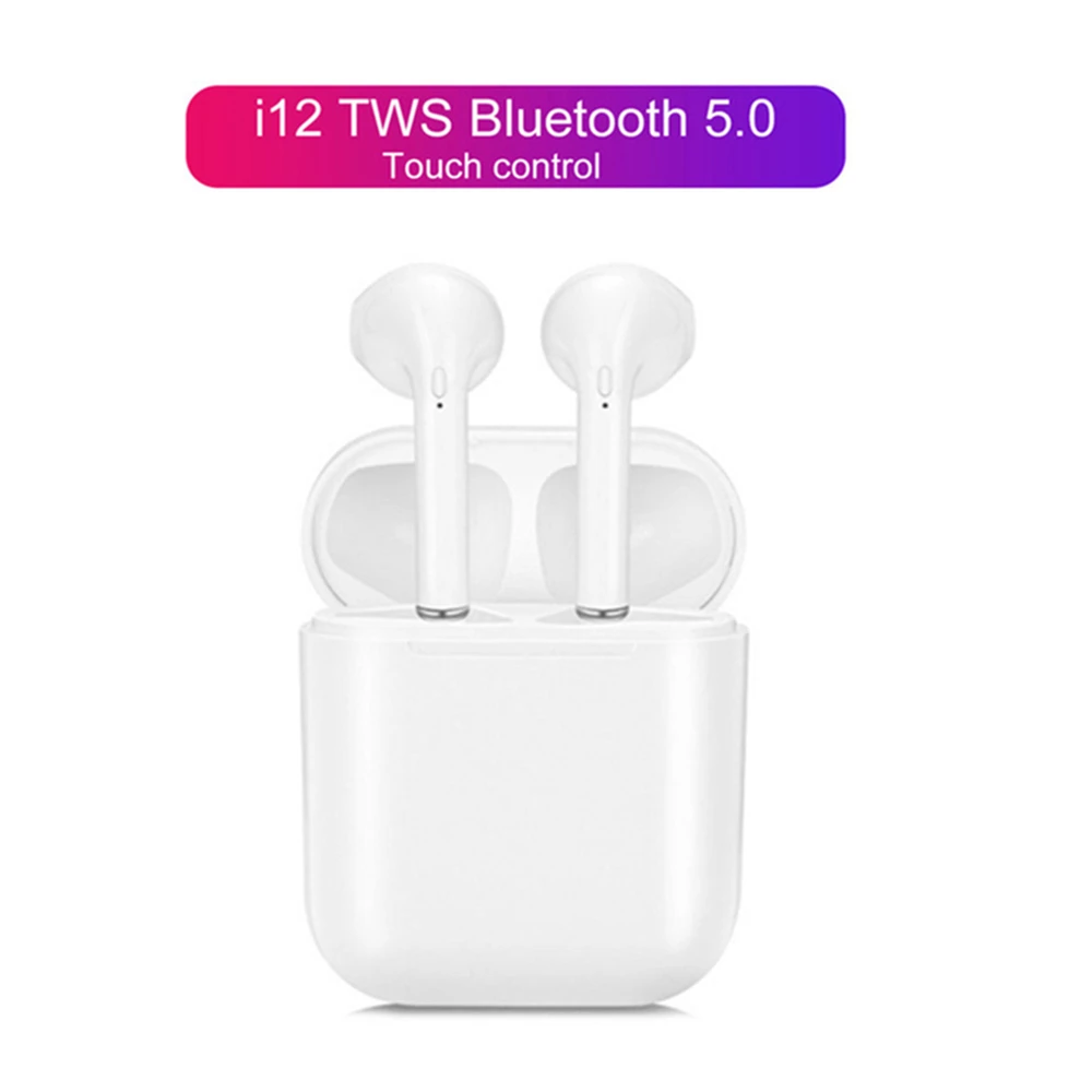 

TWS Wireless Earphones i12 Touch Control Earbuds Bluetooth 5.0 Headphones Sport Headsets For iPhone Xiaomi Samsung Smart Phone